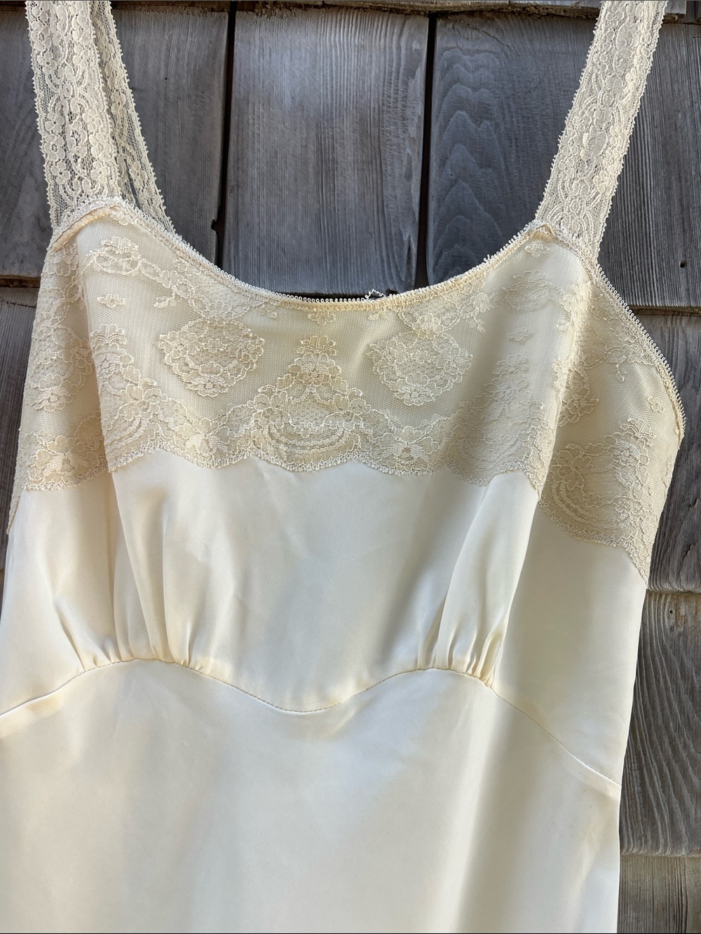Vintage lace cream slip